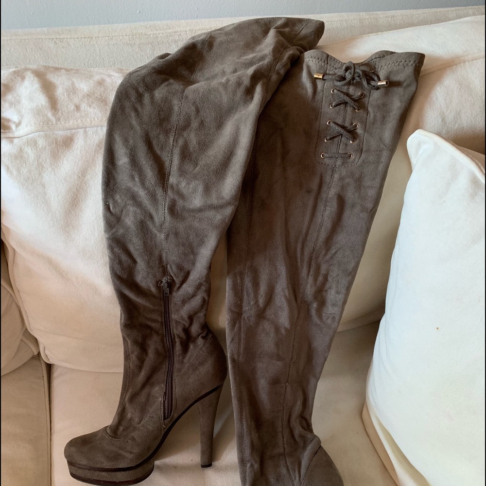 Genuine Suede Thigh High Boots